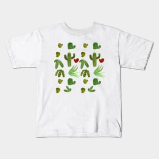 Cacti watercolor pattern Kids T-Shirt